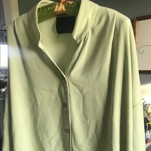 Blanque lime green blouse art to wear silk